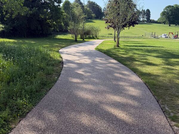 Espace public — allée serpentant dans le parc